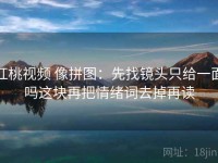红桃视频 像拼图：先找镜头只给一面吗这块再把情绪词去掉再读