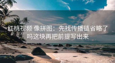 红桃视频 像拼图：先找传播链省略了吗这块再把前提写出来
