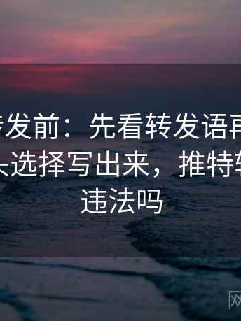 推特想转发前：先看转发语再加工吗，再把镜头选择写出来，推特转发推文违法吗