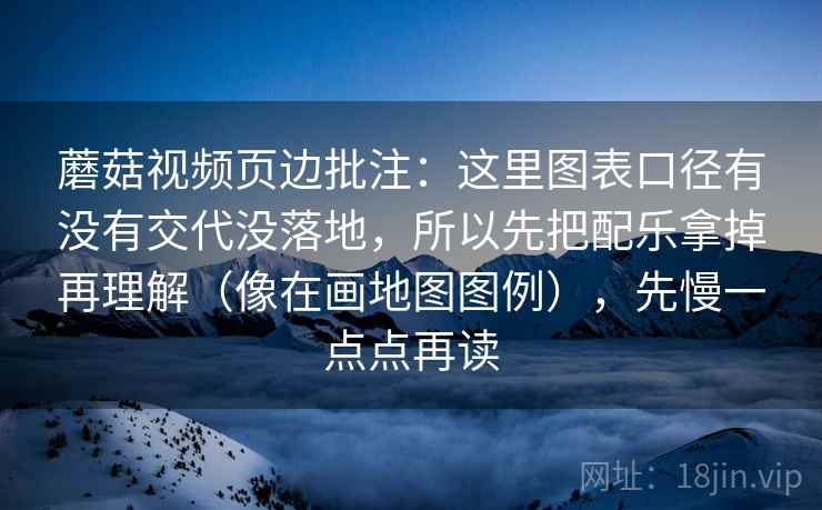 蘑菇视频页边批注:这里图表口径有没有交代没落地,所以先把配乐拿掉再理解(像在画地图图例),先慢一点点再读 蘑菇视频页边批注:这里图表口径有没有交代没落地,所以先把配乐拿掉再理解(像在画地图图例),先慢一点点再读