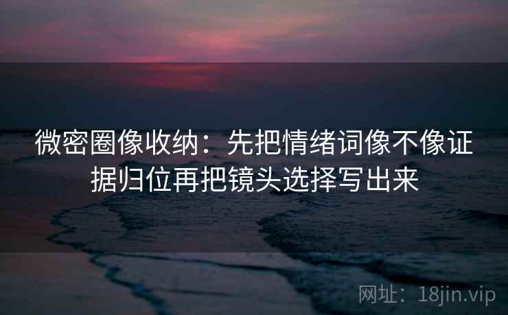 微密圈像收纳：先把情绪词像不像证据归位再把镜头选择写出来